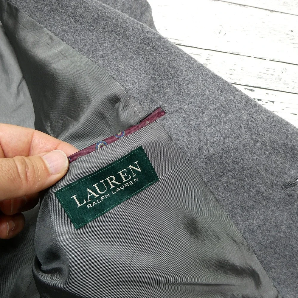 Lauren Ralph Lauren Blazer Mens 46R Gray Wool Silk‎ Cashmere Sport Coat Jacket